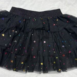 Twinkling Black Tulle Skirt with Stars